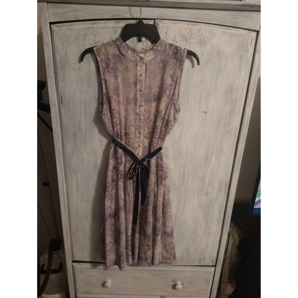 Calvin Klein snake print knee sheer dress 6 Boho Cottagecore Feminine romantic